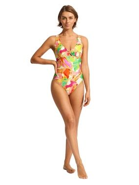 Seafolly Wonderland Twist Front One-Piece Swimsuit